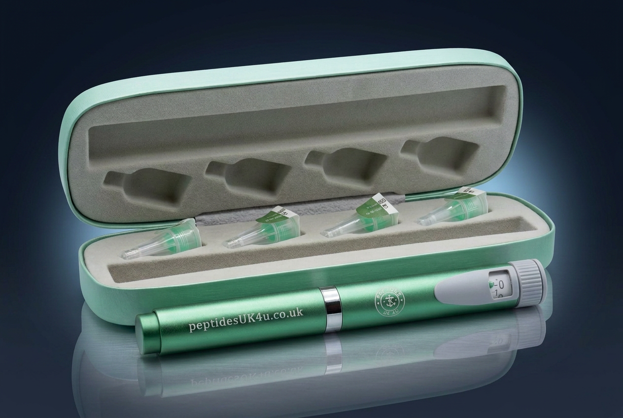 Peptides UK 4U V2 Quick Pen in branded case with screw-on needles